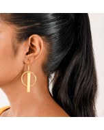 Handcrafted Brass Round Circle Earring - Golden