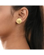 Handcrafted Brass Stud Earring - Golden