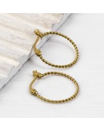 Handcrafted Brass Twisted Hoop Earring - Golden