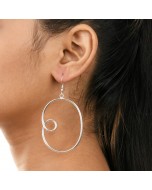 Handcrafted Twisted Earring - Silver