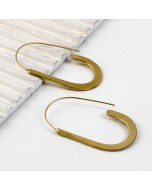 Handcrafted Brass U Shape Earring - Golden
