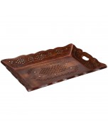 Handcrafted Indian Rosewood/Sheesham Designer Serving Tray - Standard Size 12.5"x 8.5"