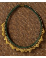 Upcycled Ushas Lotus Neckpiece - Green