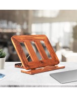 Handcrafted Rosewood Adjustable Laptop Stand Tablet Riser | Compatible with All Laptops & Tablets - Walnut
