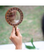 Wooden Engraved Home Decorative Handheld Mirror
