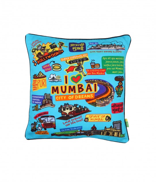 Coloured Mumbai Cushion Cover