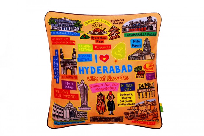 Coloured Hyderabad Cushion Cover