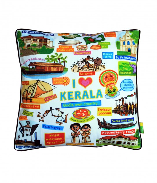White Kerala Cushion Cover