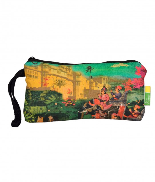Small Indian Art Palace Cotton Pouch