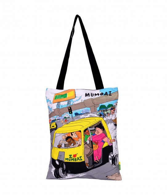 Small Aamchi Mumbai Auto Cotton Bag