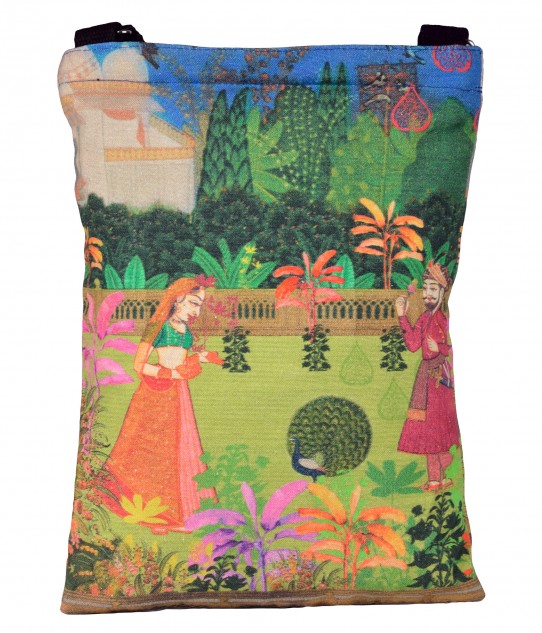 Small Indian Art Garden Cotton Sling Bag