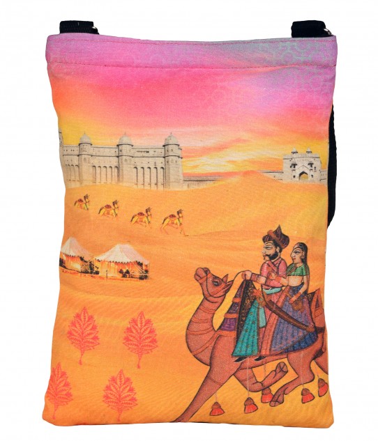 Small Indian Art Camel Cotton Sling Bag