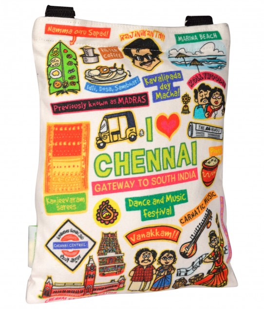 Small White Chennai Cotton Sling Bag