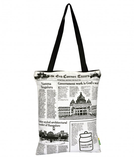 Small Bengaluru Newspaper Cotton Bag