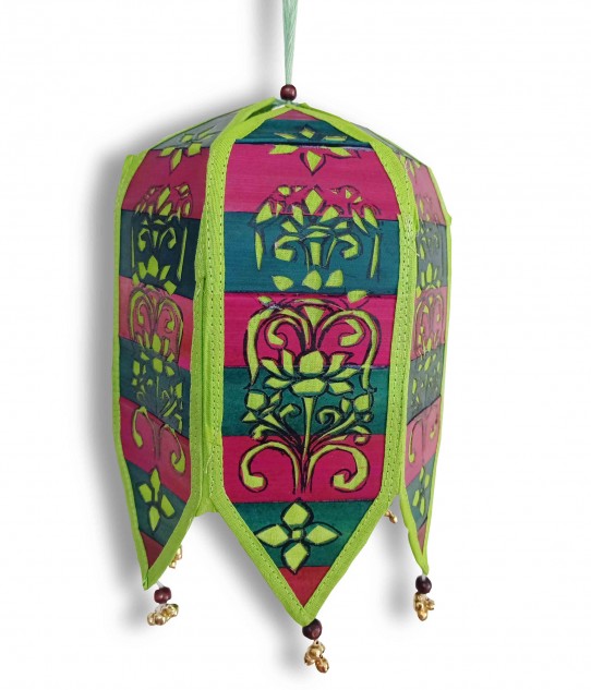 Handmade Palm Leaf Lantern - Colourful