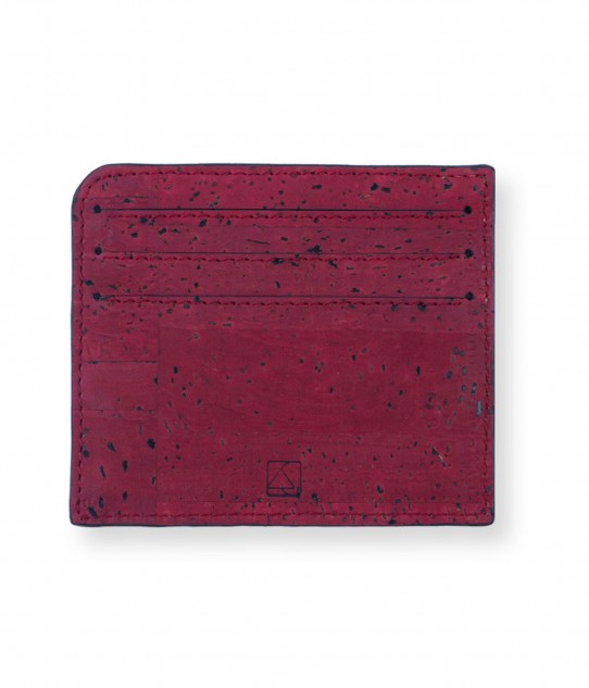Rio Card Case, Made from Cork - Maroon