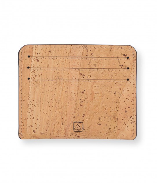 Reilly Card Case, Made from Cork - Cream