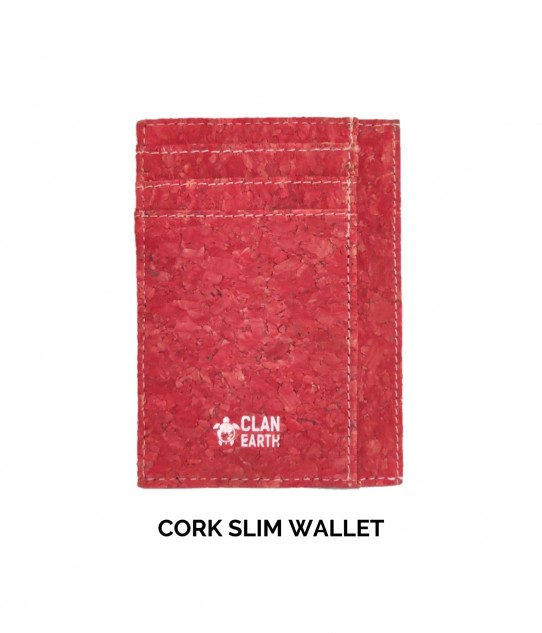 Dodo Cork Slim Wallet - Wine Red