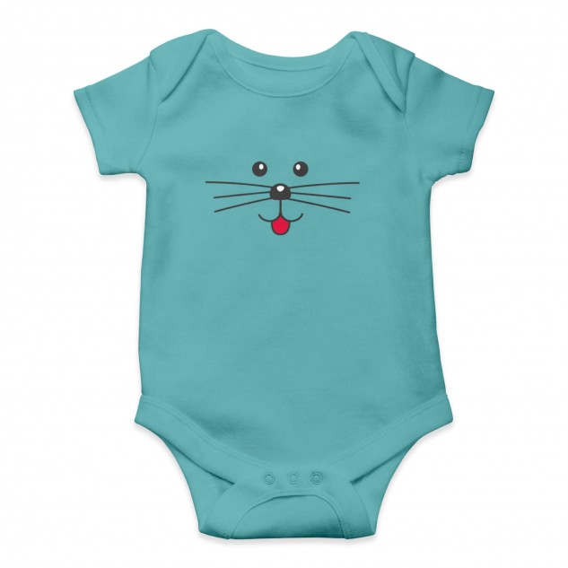 Cute Little Mouse Cotton Onesie Rompers - Cyan, 12-18M