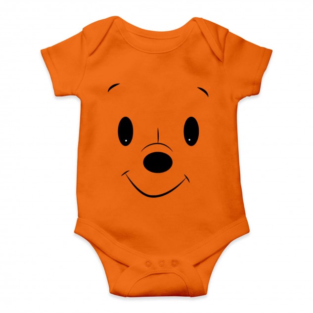 Cute Little Bear Cotton Onesie Rompers - Orange 12-18M