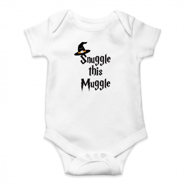 Snuggle Muggle Cotton Onesie Rompers - White, 6-9M