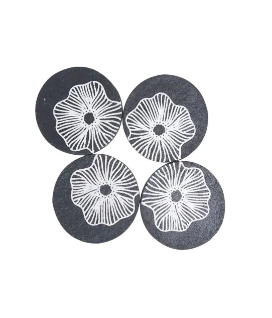 Printed Paper Mache Coasters - Set of 4