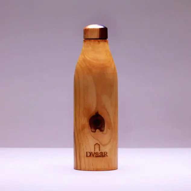 The Wooden copper bottle- Teakwood