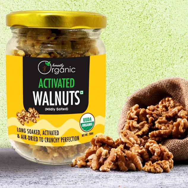 Mildly Salted Activated Organic Walnuts - 200 grams
