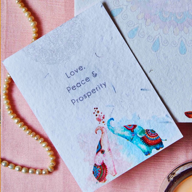 Handmade Theme Printed Stamp|Tuskan Joy Greeting Card with Envelope