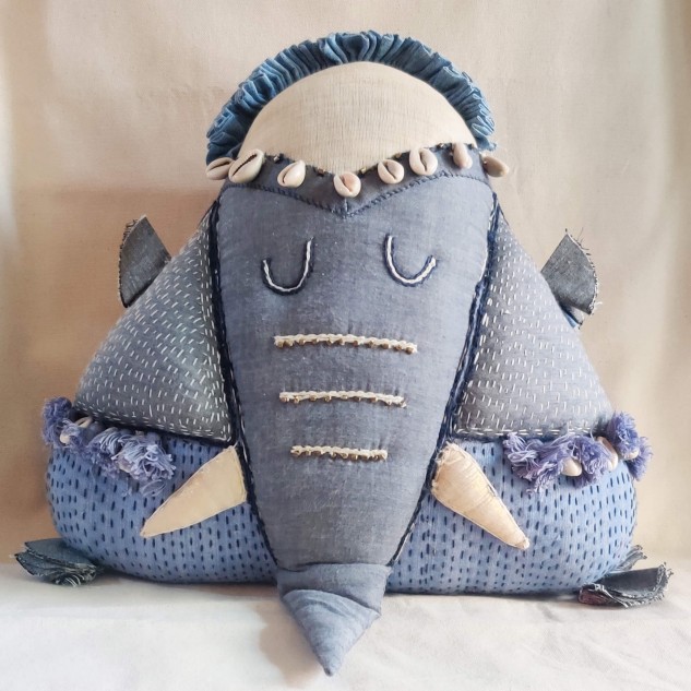 Gajah Companion Cushion - Blue