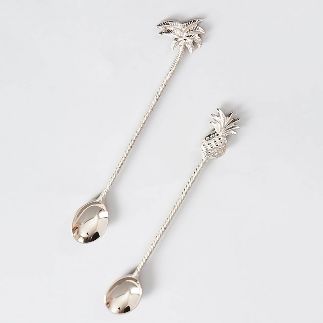 Silver Plated Bar Spoon - Silver, Pack of 2