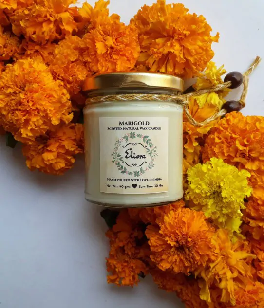Marigold scented candle