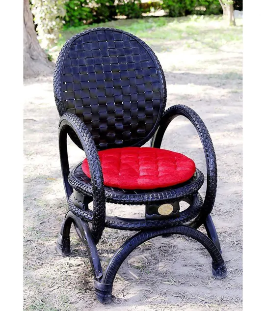 Handcrafted Recycled Tyre Arm Chair - Recycled Tyres