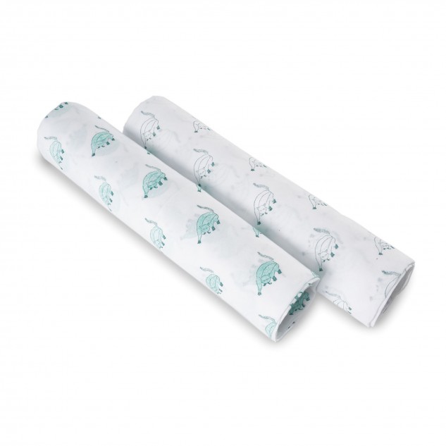 Fat Cat Baby Swaddle Set - Pack of 2, Blue