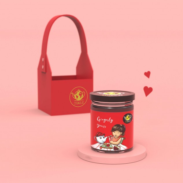 Gingerly Your's Valentine's Day Tea Gift Bag - Red