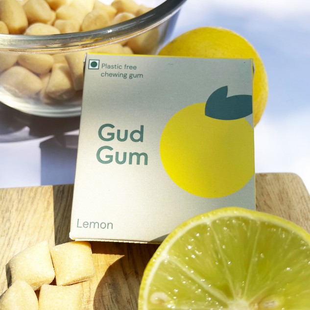 Plastic Free Chewing Gum - Lemon, Pack of 2