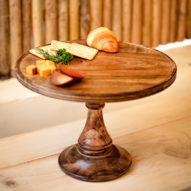 Shop Black Round Wooden Cake Stand Online in India