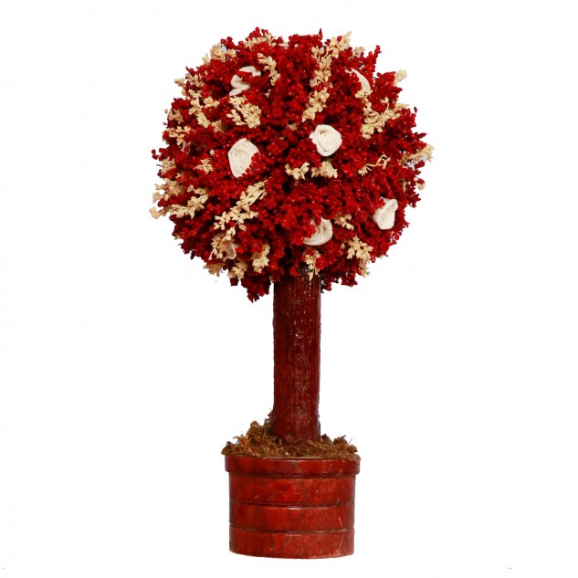 Handcrafted Red Bonsai Tree Flower Arrangement