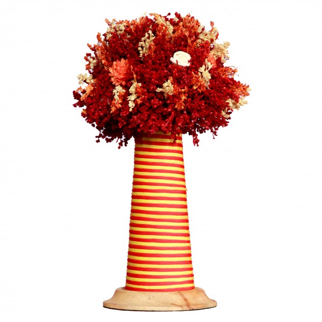 Handcrafted Orange Con with Coir Flower Arrangement
