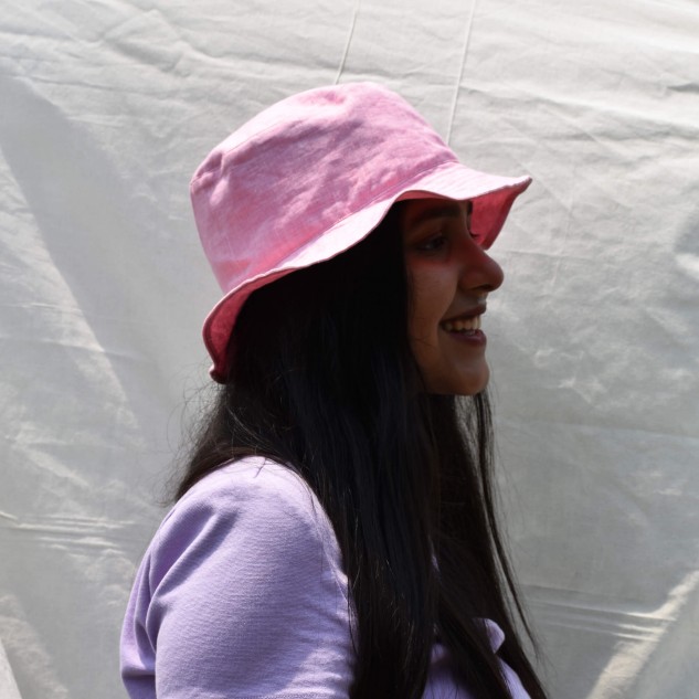 Upcycled Scrap Fabric Bucket Hat - Pink