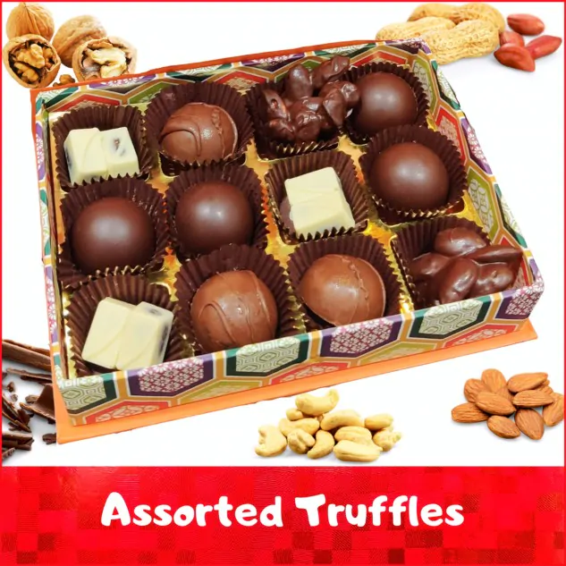 Gourmet Assorted Truffles Box - 12 Piece, 192 grams