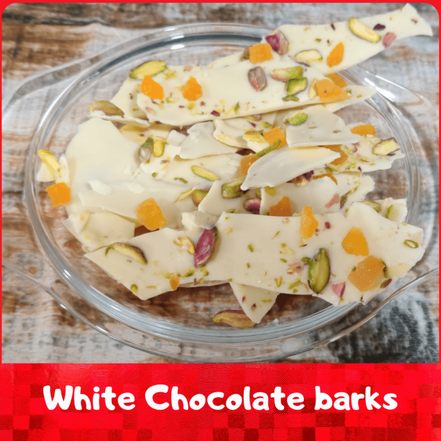 Pistachios and Apricots White Chocolate Barks - 100 grams