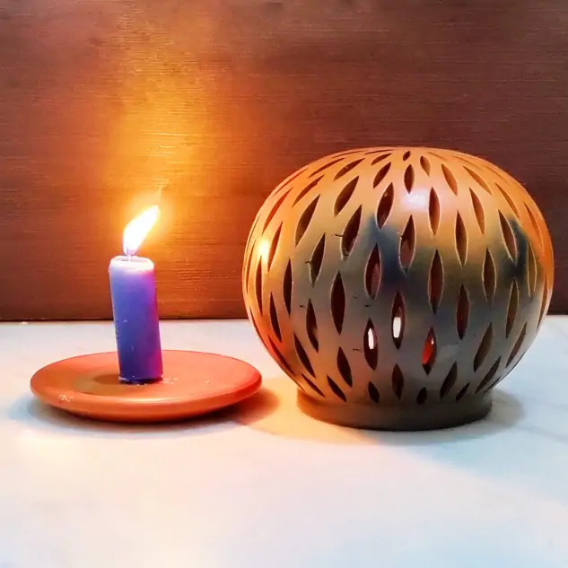 Terracotta Tea Light - Semi Oval