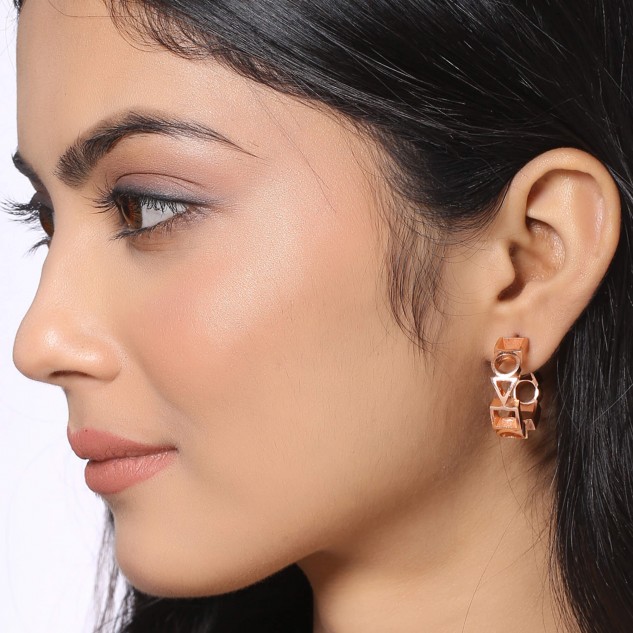 Rose Gold White Circular Hoop Earrings  DIVAWALK  Online Shopping for  Designer Jewellery Clothing Handbags in India