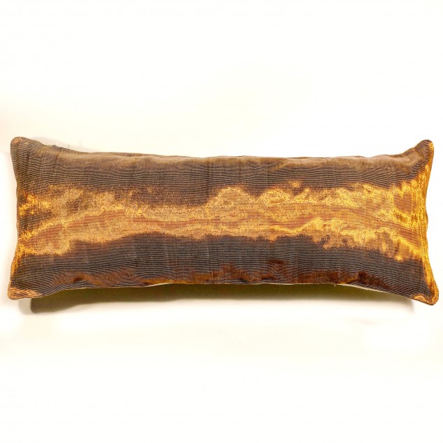 Handwoven Cushion Cover - Copper & Off White | Made from Upcycled Industrial Waste
