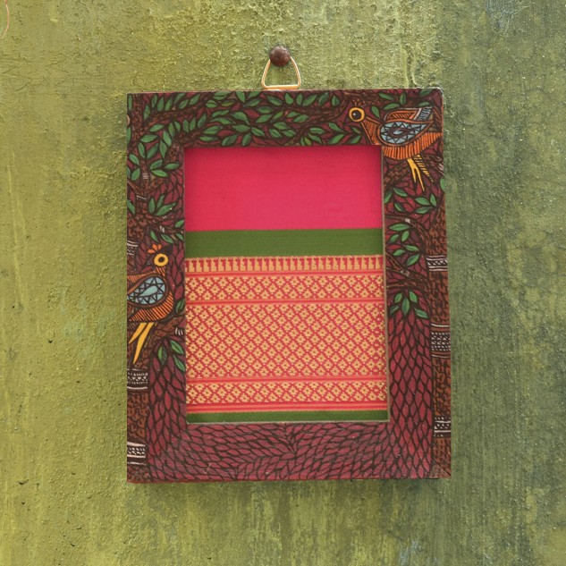 Upcycled Mayur Madhubani Fabric Wall Frame