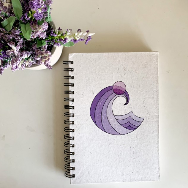 Notebook - Classic Notebook with Purple Wave cover (Blank) | Note & Tap