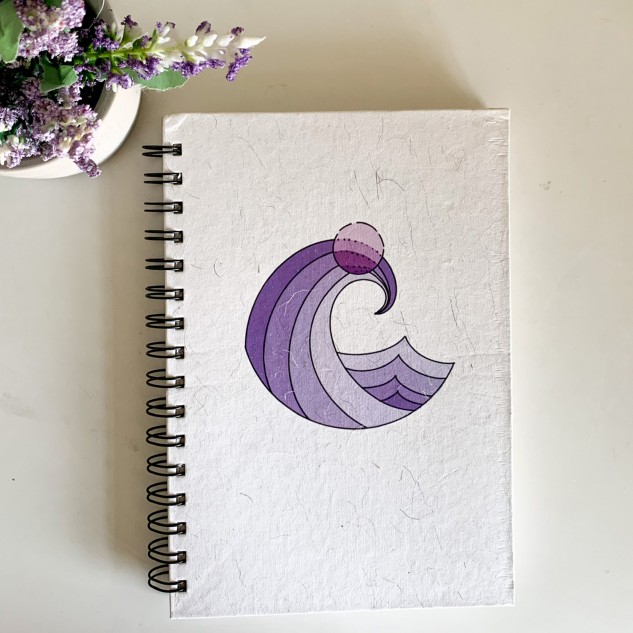 Notebook - Classic Notebook with Purple Wave cover (Lined) | Note & Tap