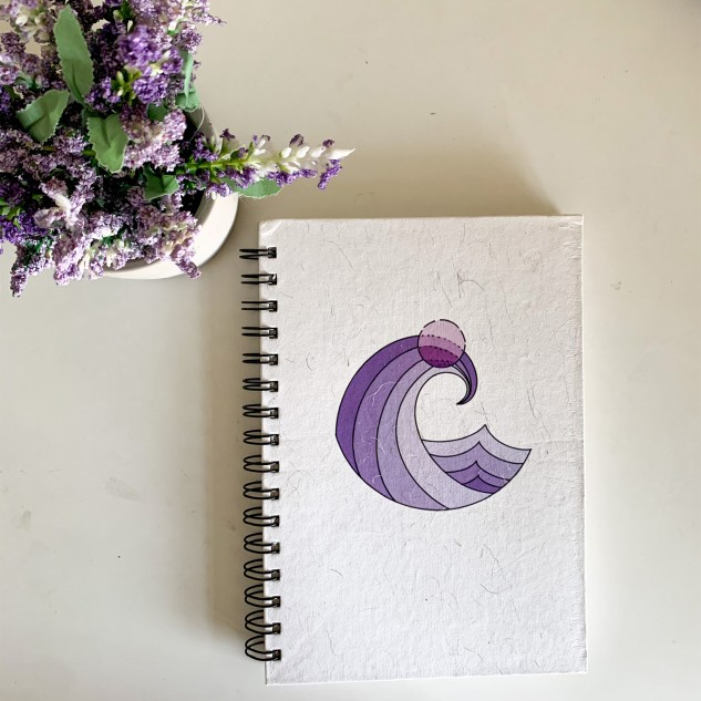 Notebook - Classic Notebook with Purple Wave cover (Bullet) | Note & Tap