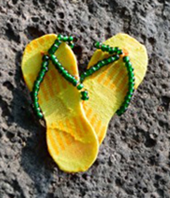 Upcycled Yellow Handmade Paduka Earrings